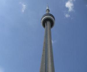 Puzzle Ο ΣΟ Πύργου, των επικοινωνιών και παρατηρητήριο με ύψος άνω των 553 μέτρων, Τορόντο, Οντάριο, Καναδάς